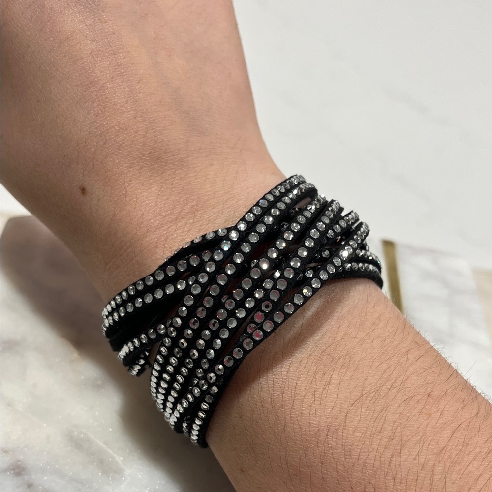 Swarovski Black and Silver Wrap Bracelet